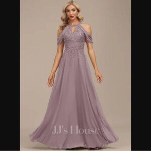 JJs House Mauve Cold Shoulder Gown